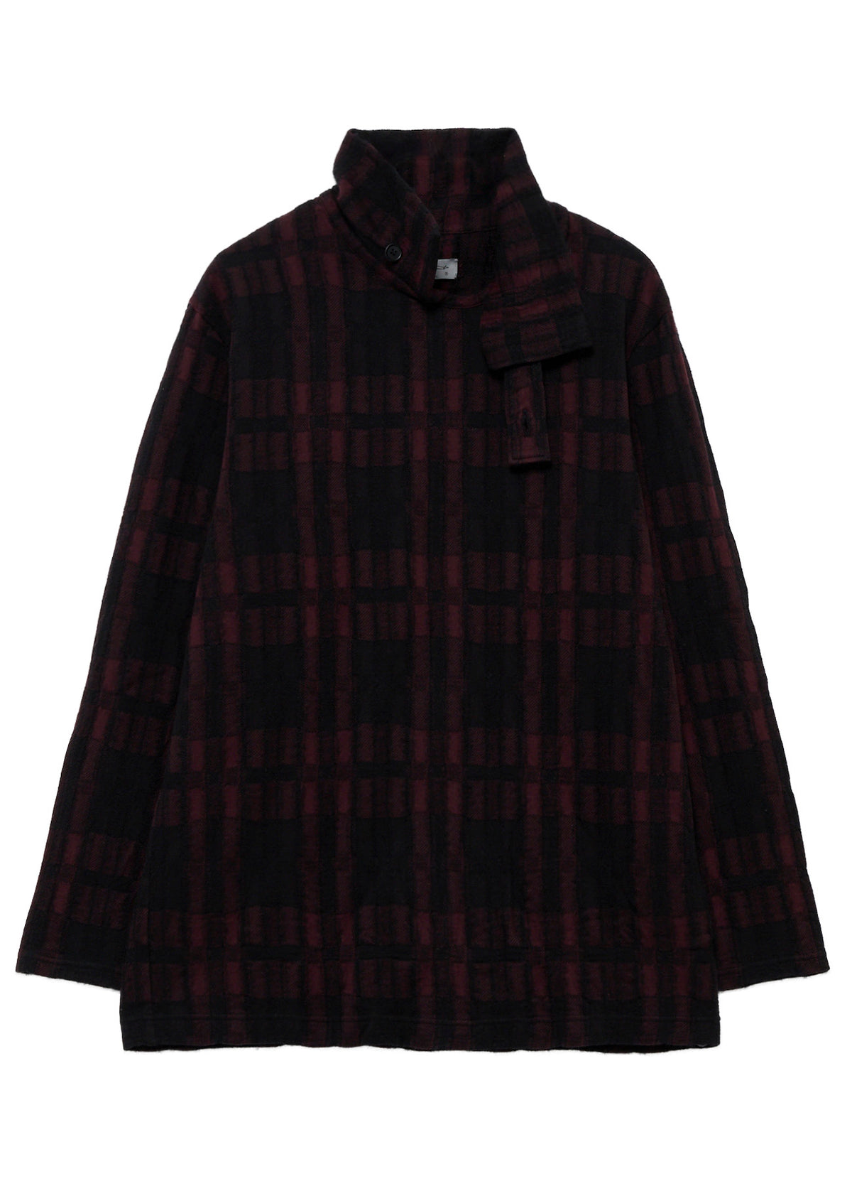 CW PLAID JQ TAB COLLAR HIGH NECK PO