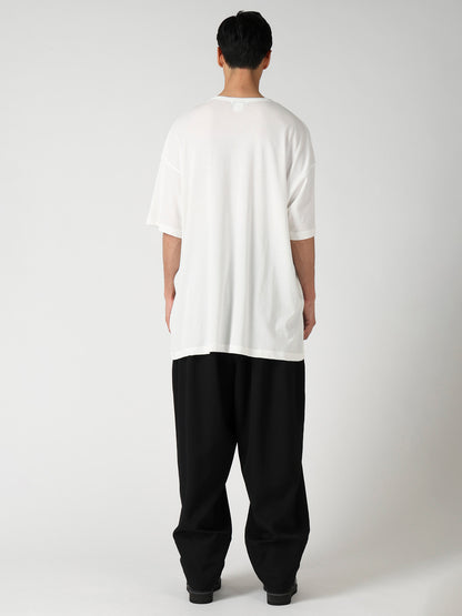 HARD TWISTED SINGLE JERSEY  POCKET HEM SLIT SHORT SLEEVE T