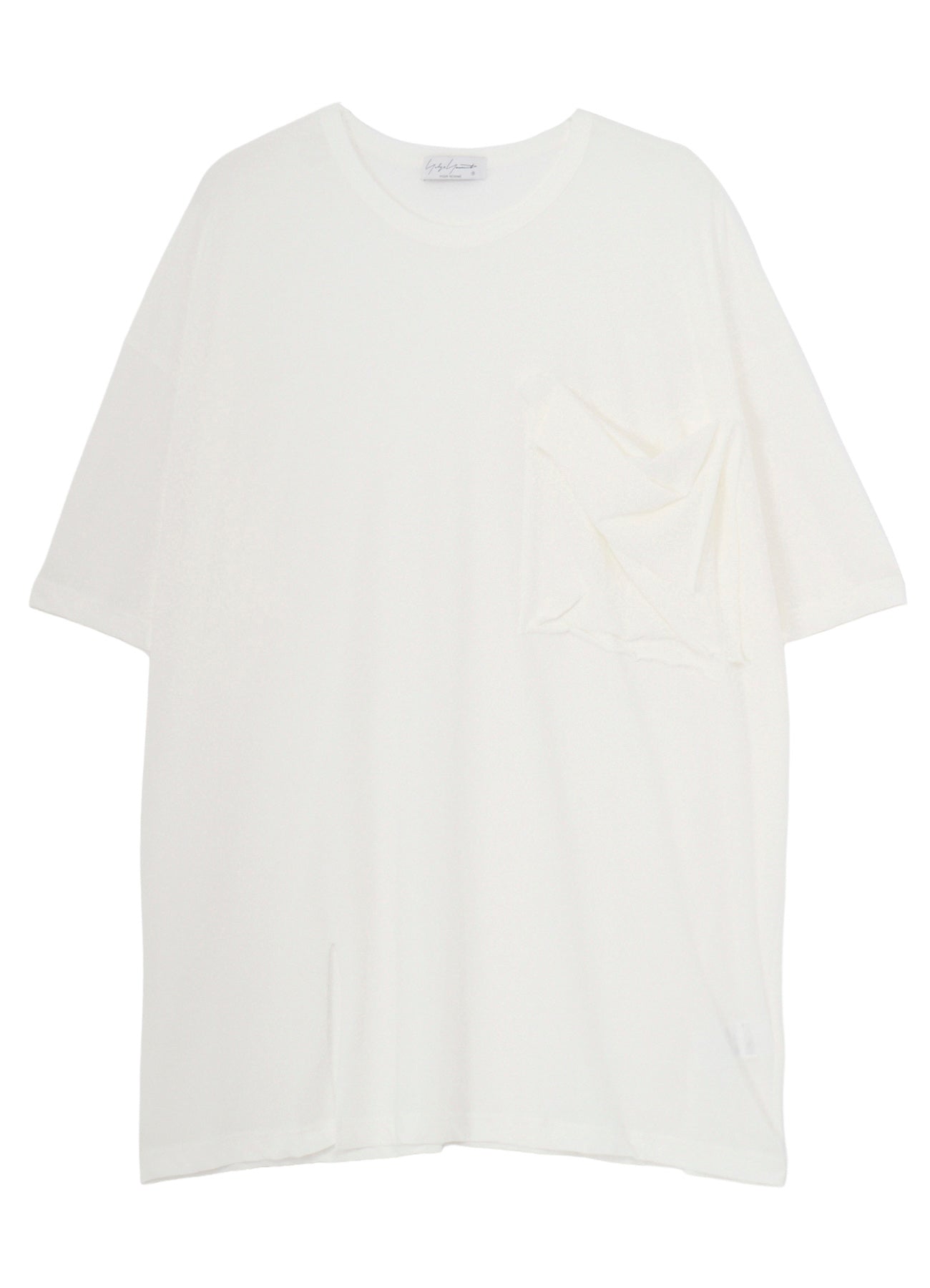 HARD TWISTED SINGLE JERSEY POCKET HEM SLIT SHORT SLEEVE T – THE