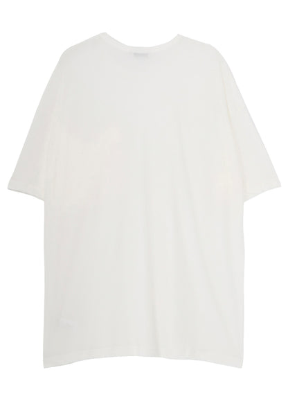 HARD TWISTED SINGLE JERSEY  POCKET HEM SLIT SHORT SLEEVE T