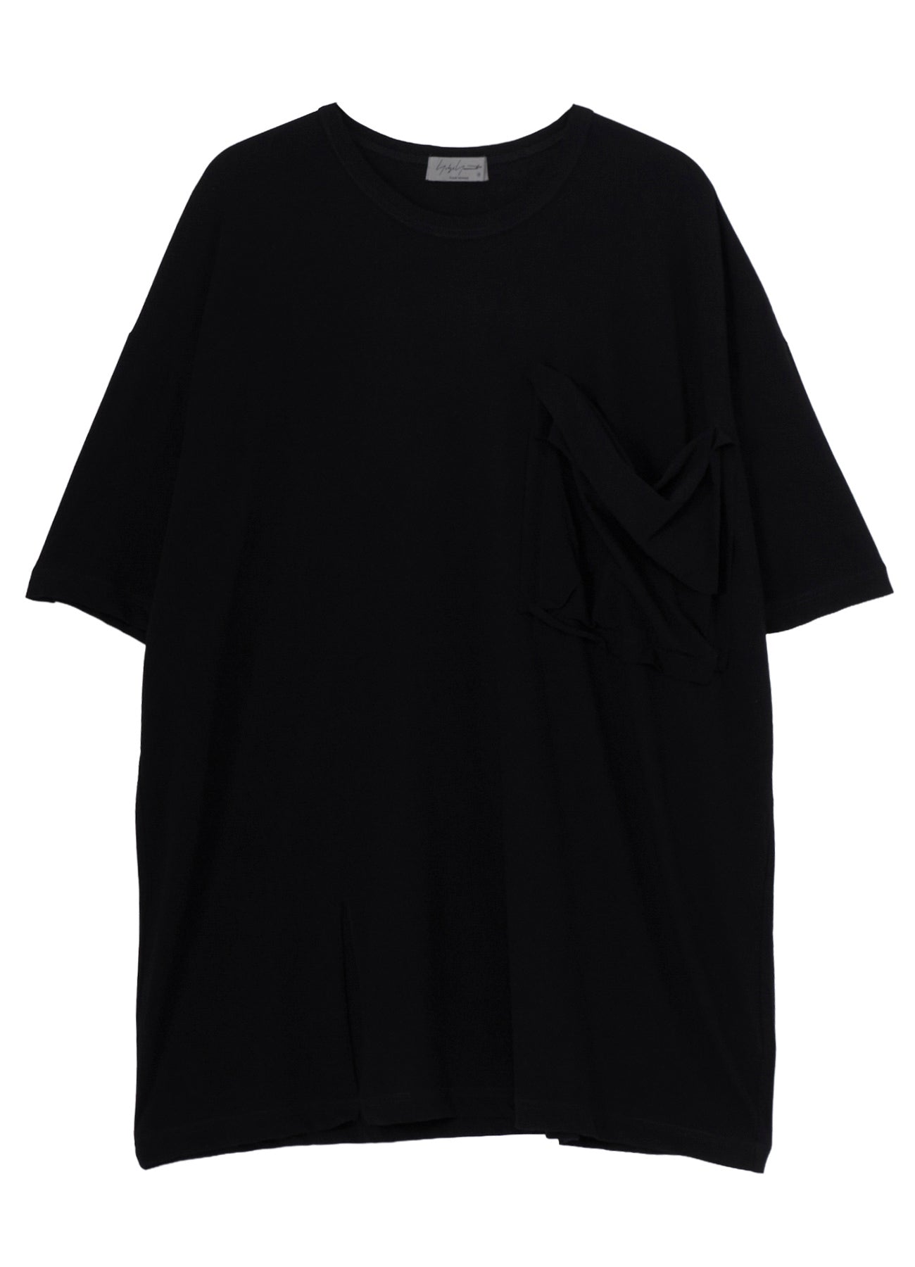 HARD TWISTED SINGLE JERSEY POCKET HEM SLIT SHORT SLEEVE T – THE