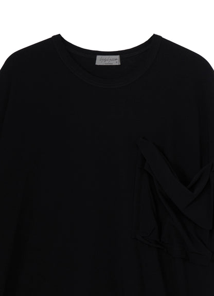 HARD TWISTED SINGLE JERSEY  POCKET HEM SLIT SHORT SLEEVE T