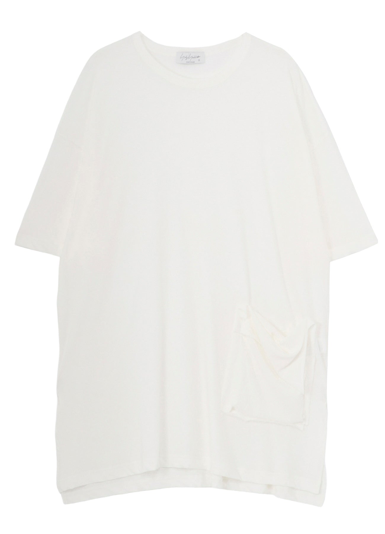HARD TWISTED SINGLE JERSEY  POCKET SIDE SLIT SHORT SLEEVE T