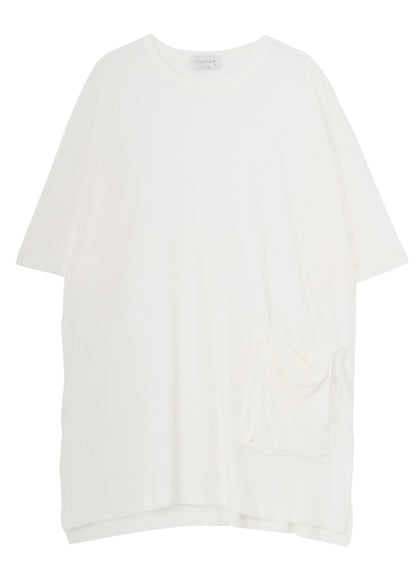 HARD TWISTED SINGLE JERSEY  POCKET SIDE SLIT SHORT SLEEVE T