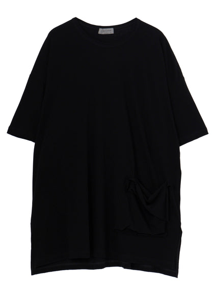 HARD TWISTED SINGLE JERSEY  POCKET SIDE SLIT SHORT SLEEVE T