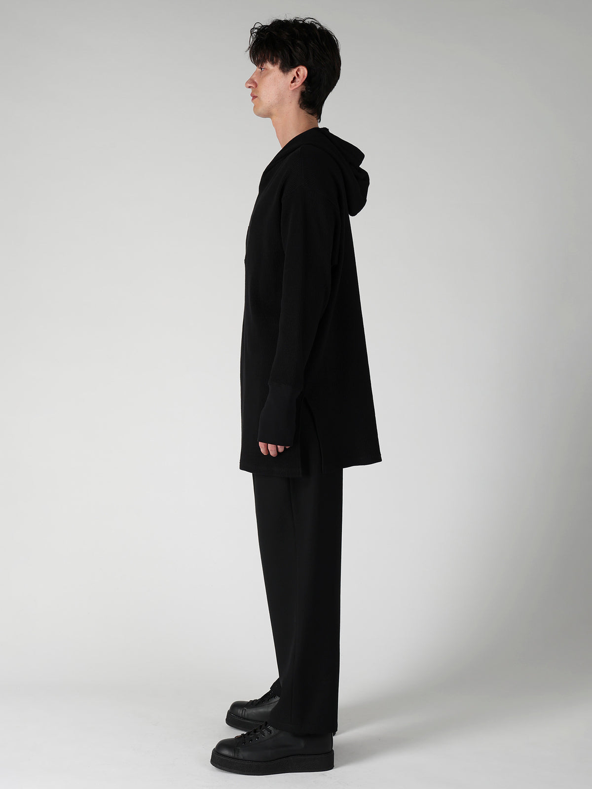 WAFFLE THUMBHOLE LONG SLEEVE HOODIE