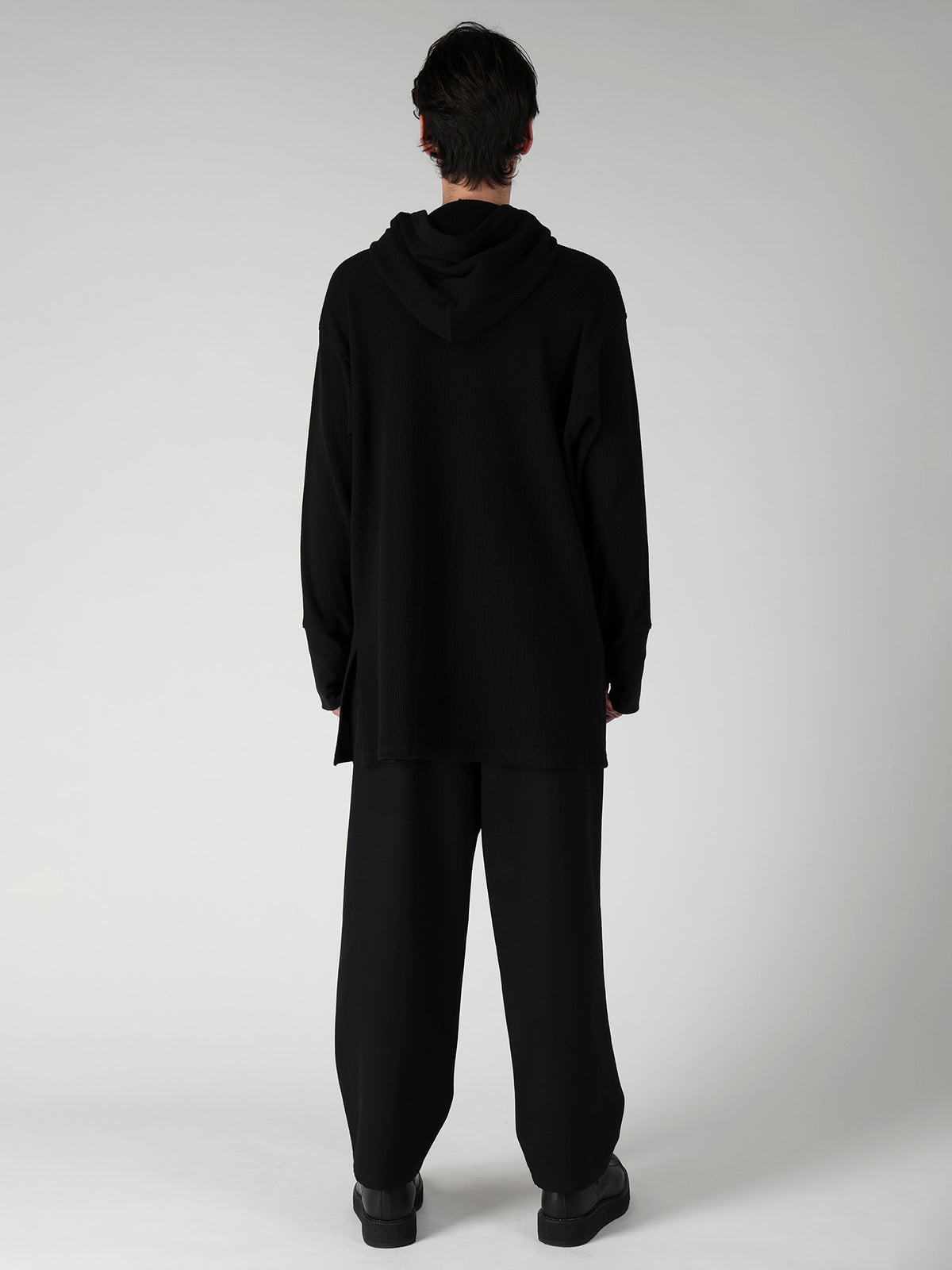 WAFFLE THUMBHOLE LONG SLEEVE HOODIE