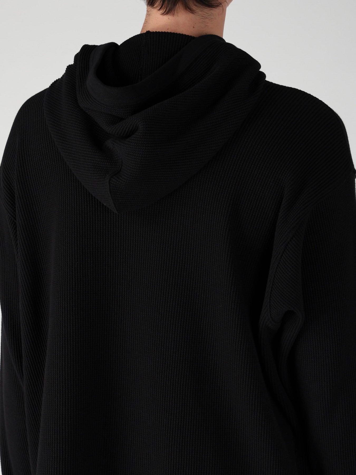 WAFFLE THUMBHOLE LONG SLEEVE HOODIE – THE SHOP YOHJI YAMAMOTO