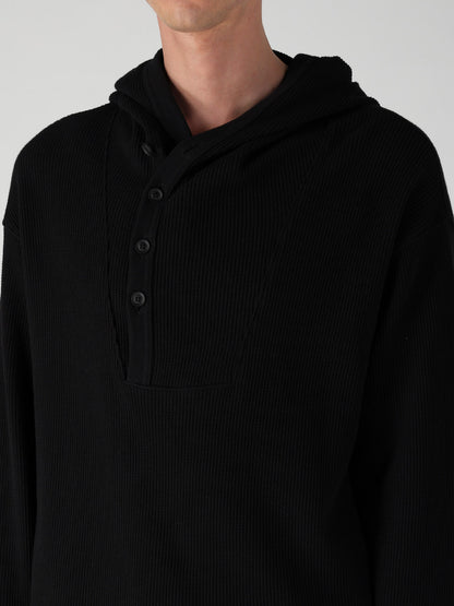 WAFFLE THUMBHOLE LONG SLEEVE HOODIE