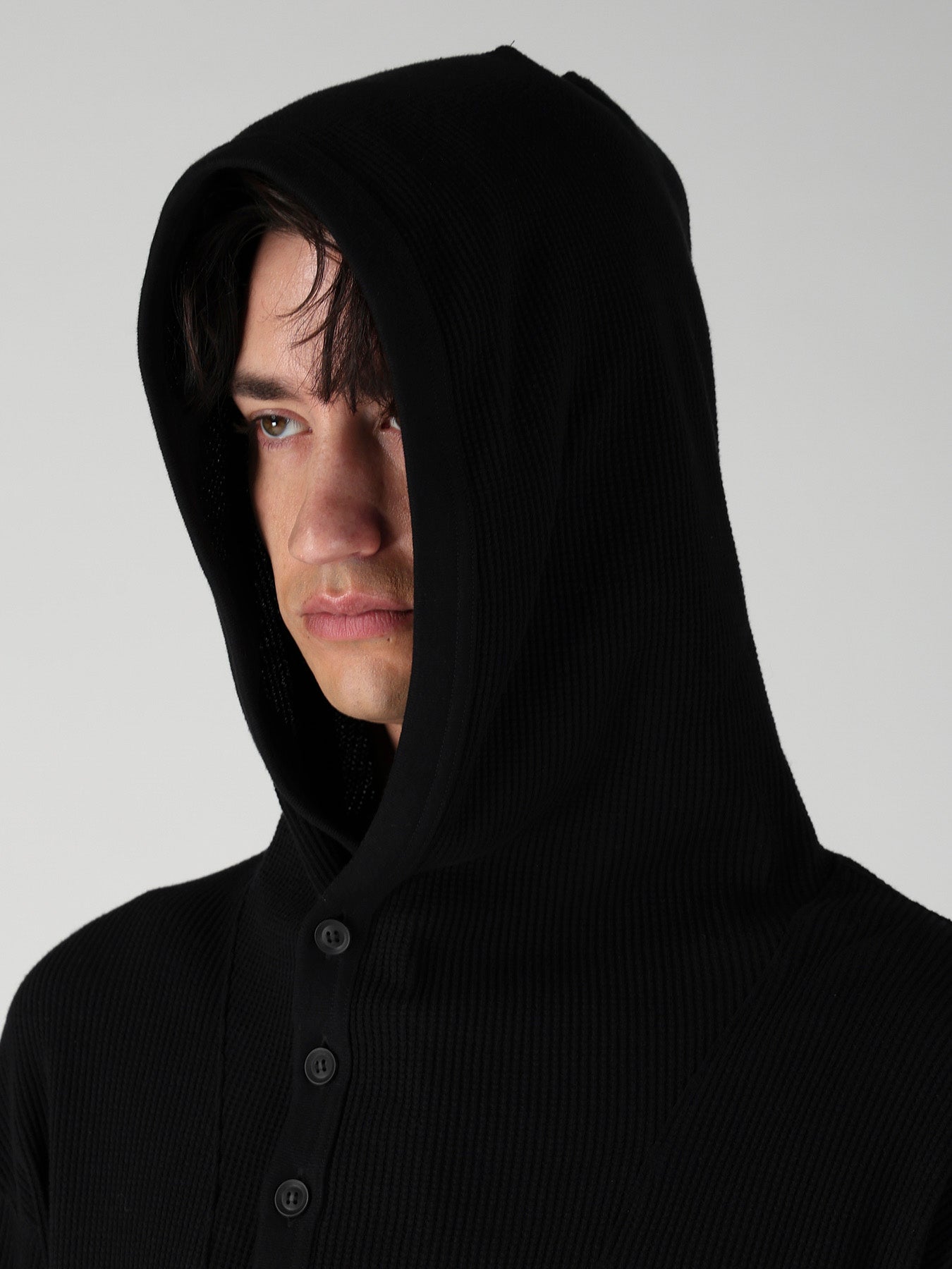 WAFFLE THUMBHOLE LONG SLEEVE HOODIE – THE SHOP YOHJI YAMAMOTO