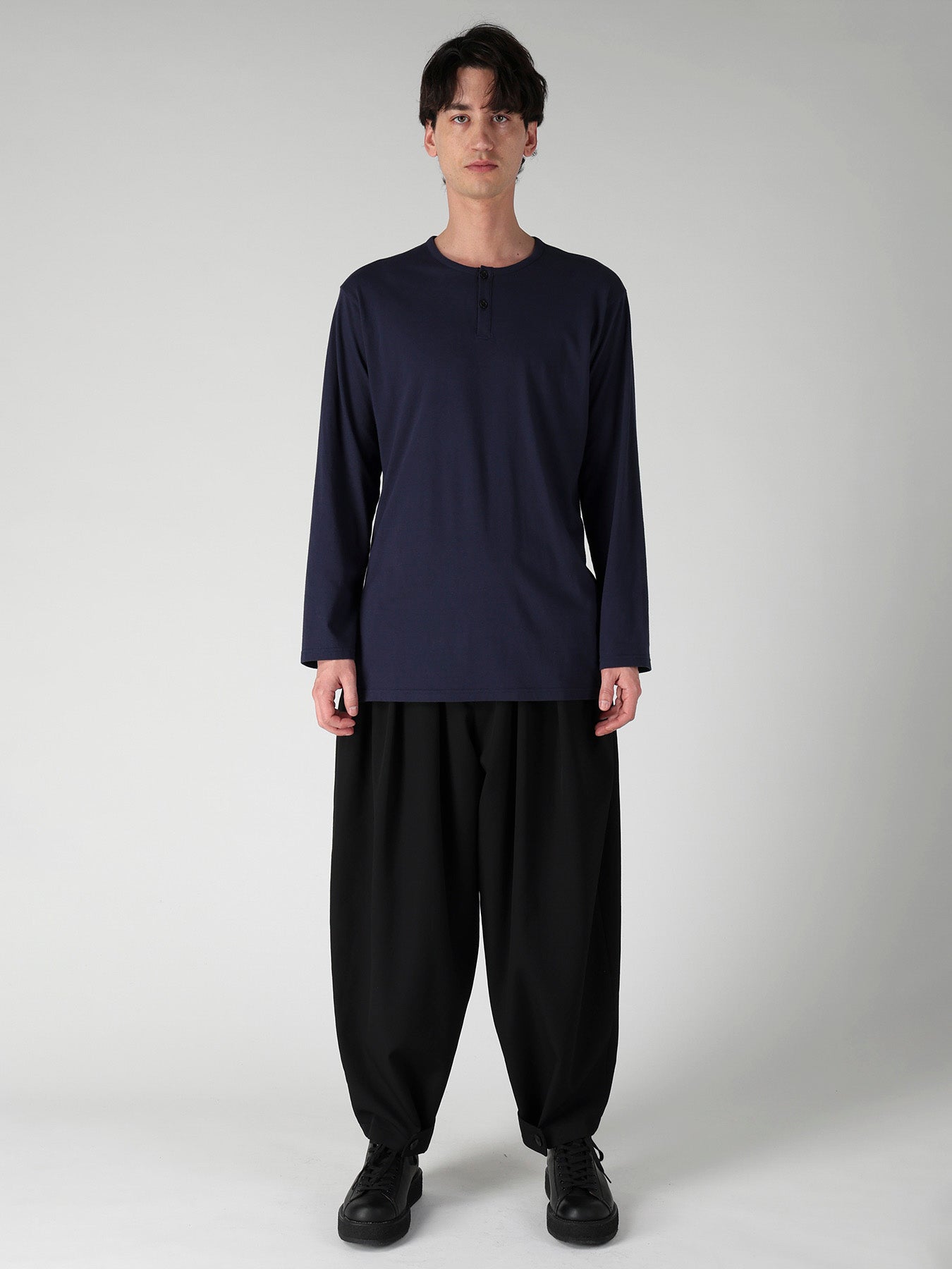 30/- COTTON SINGLE JERSEY HENRY NECK LONG SLEEVE PO