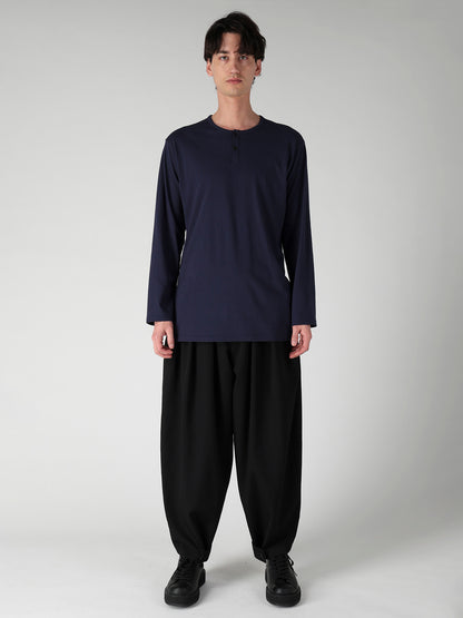 30/- COTTON SINGLE JERSEY HENRY NECK LONG SLEEVE PO