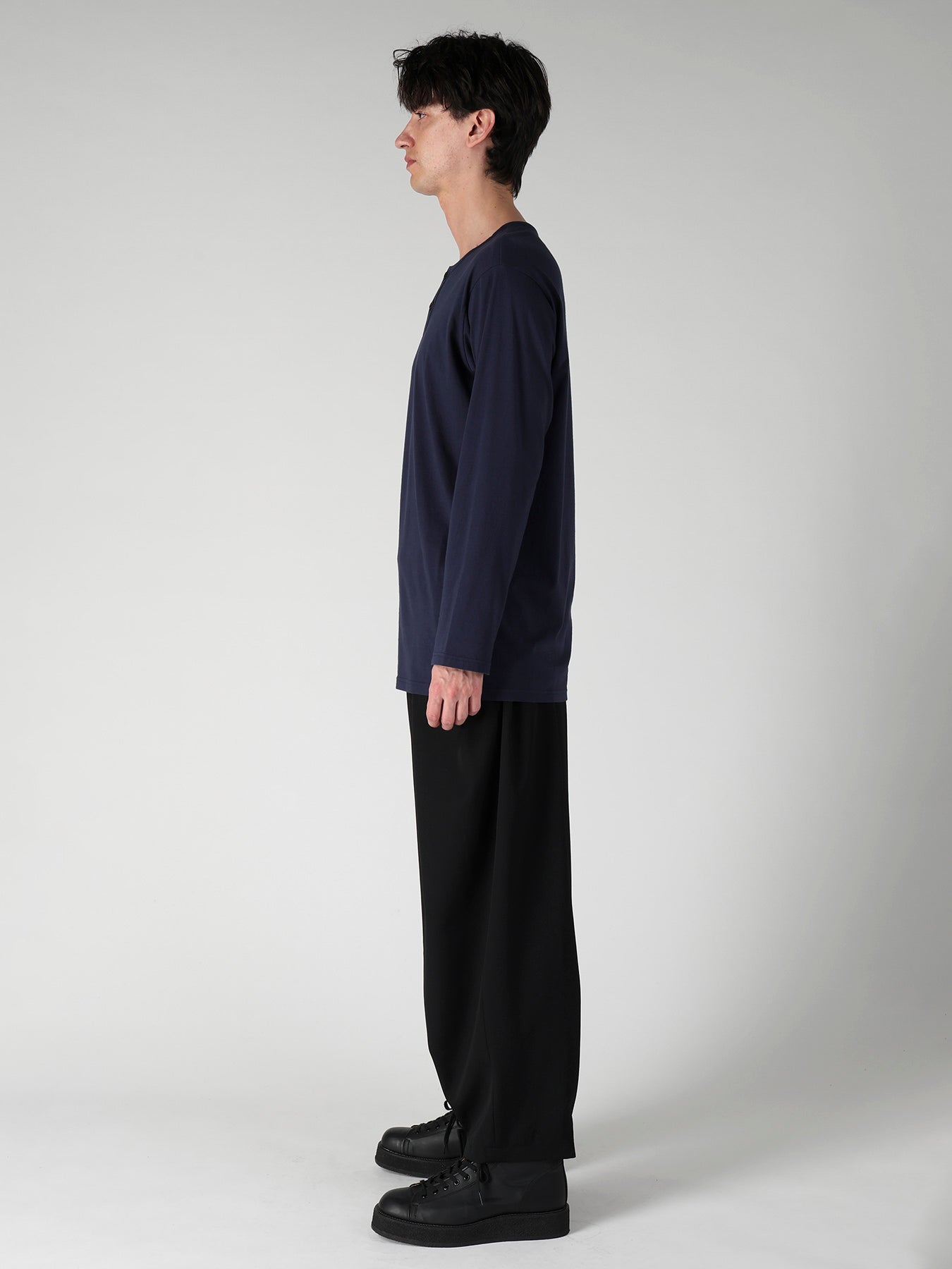 30/- COTTON SINGLE JERSEY HENRY NECK LONG SLEEVE PO