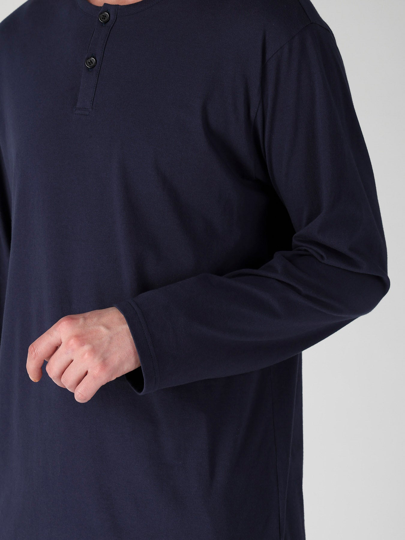 30/- COTTON SINGLE JERSEY HENRY NECK LONG SLEEVE PO