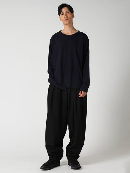 SOFT SINGLE JERSEY RE VERTICAL PANEL LONG SLEEVE T