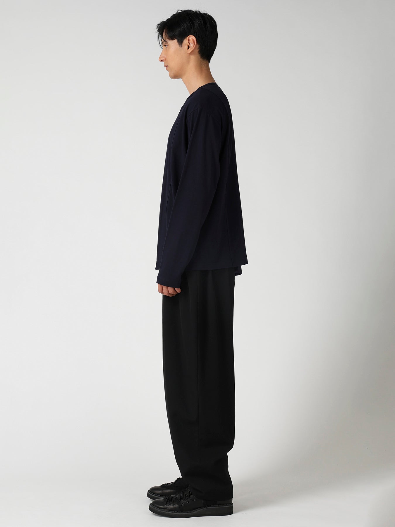 SOFT SINGLE JERSEY RE VERTICAL PANEL LONG SLEEVE T