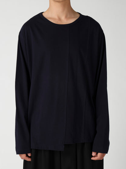 SOFT SINGLE JERSEY RE VERTICAL PANEL LONG SLEEVE T
