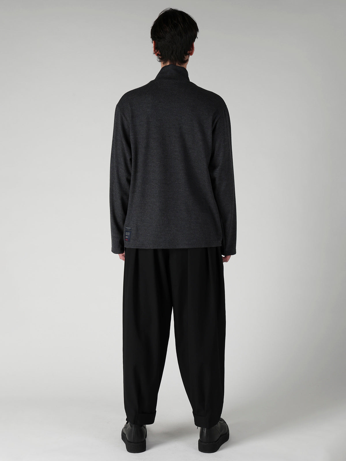 MILLED SINGLE JERSEY RE DIAGONAL HIGH NECK LONG SLEEVE