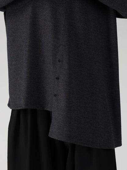 MILLED SINGLE JERSEY RE DIAGONAL HIGH NECK LONG SLEEVE