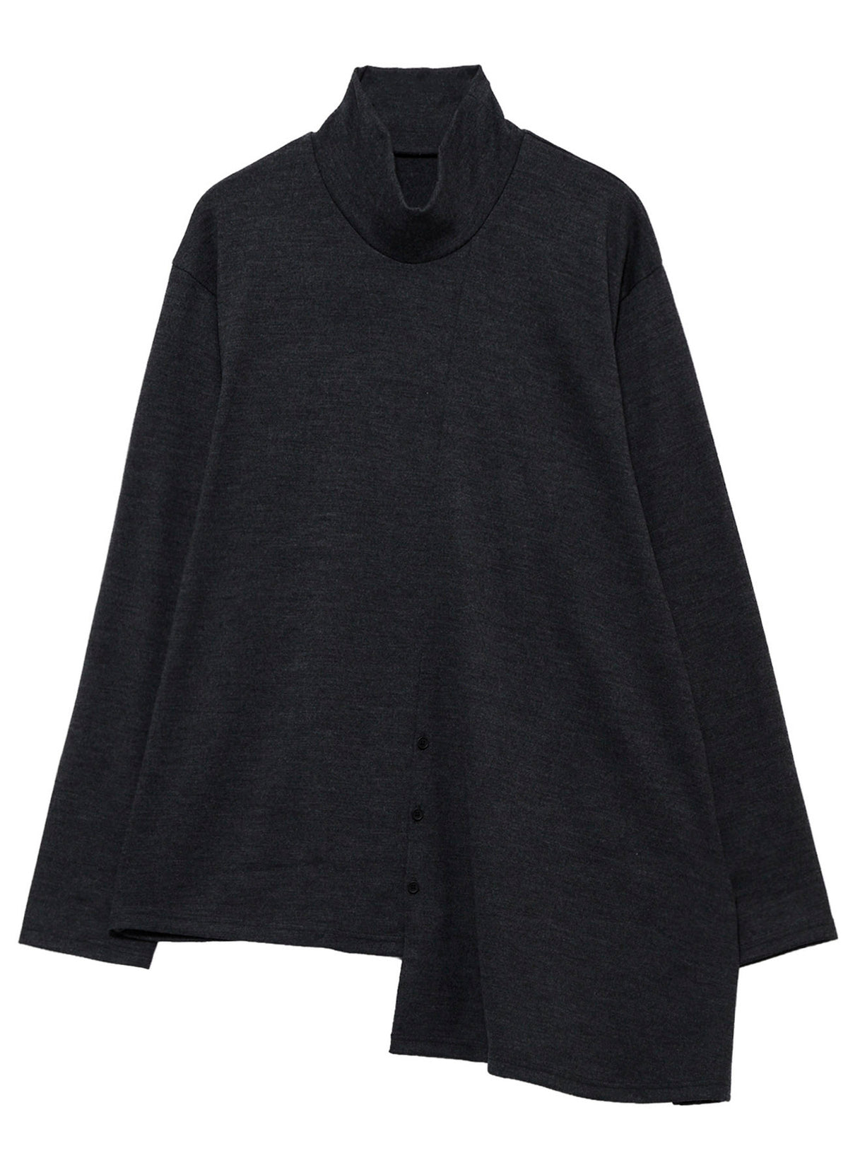 MILLED SINGLE JERSEY RE DIAGONAL HIGH NECK LONG SLEEVE