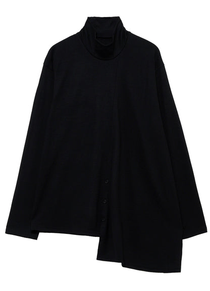 MILLED SINGLE JERSEY RE DIAGONAL HIGH NECK LONG SLEEVE