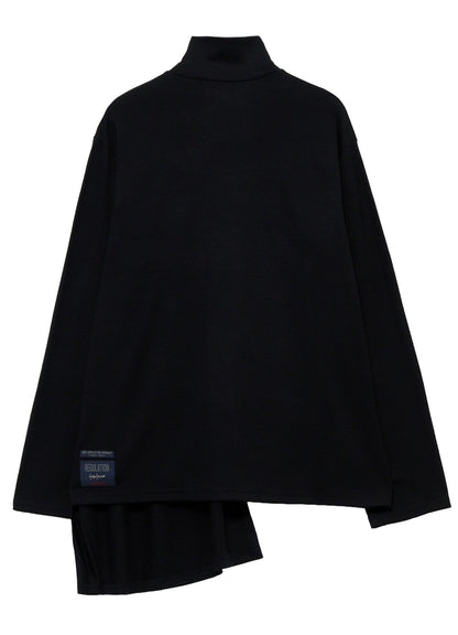 MILLED SINGLE JERSEY RE DIAGONAL HIGH NECK LONG SLEEVE