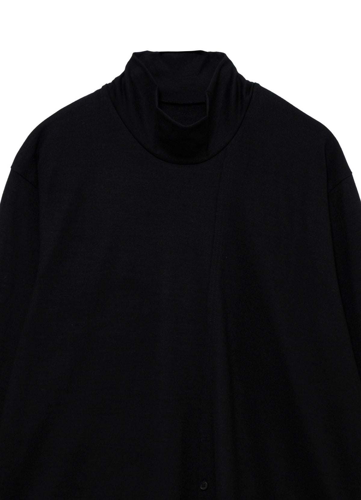 MILLED SINGLE JERSEY RE DIAGONAL HIGH NECK LONG SLEEVE