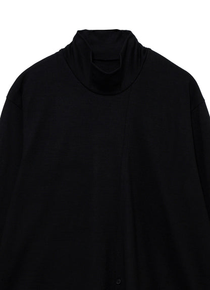 MILLED SINGLE JERSEY RE DIAGONAL HIGH NECK LONG SLEEVE