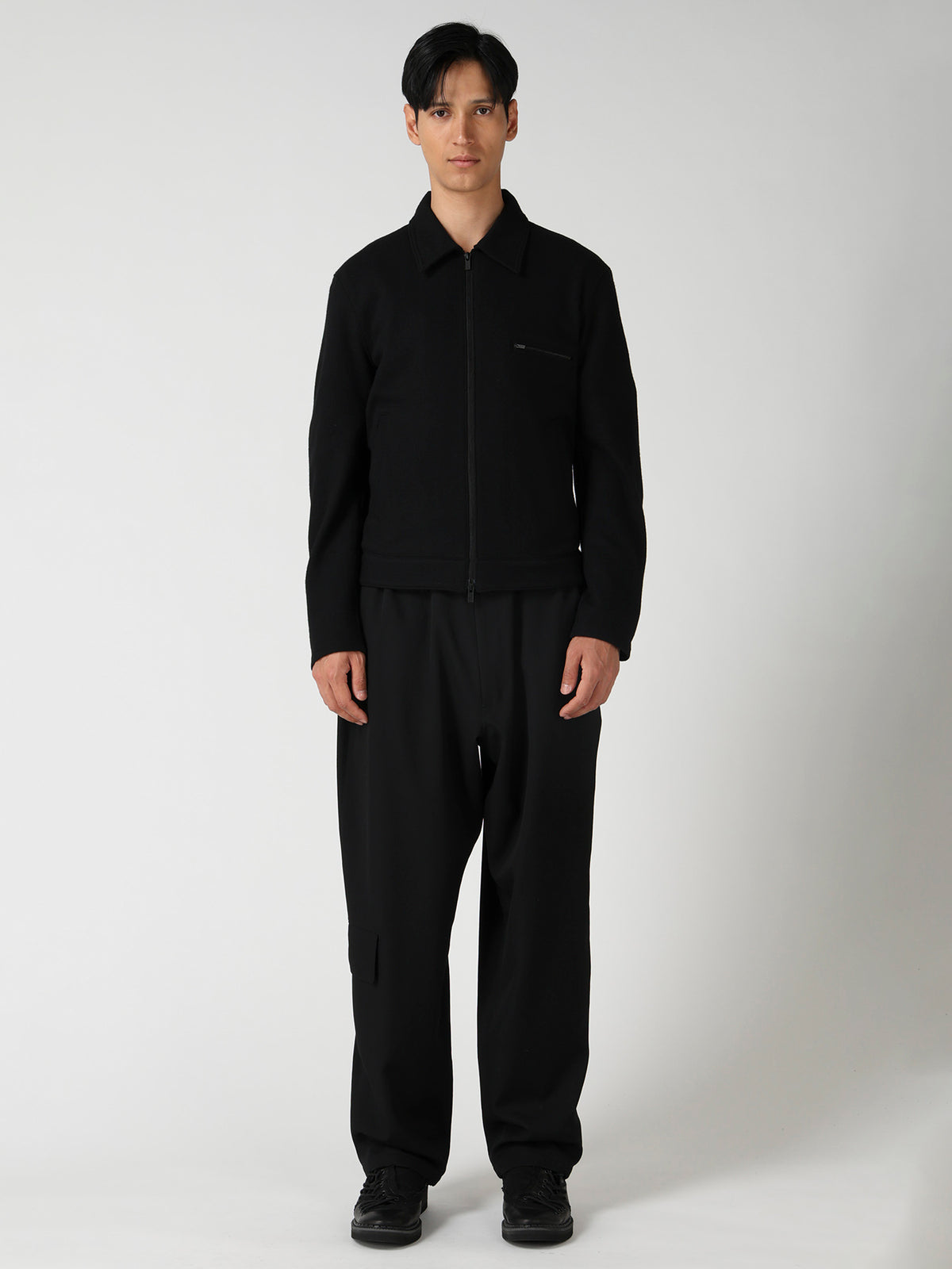 WOOL COMBED YARN SINGLE JERSEY RE ZIP BLOUSON