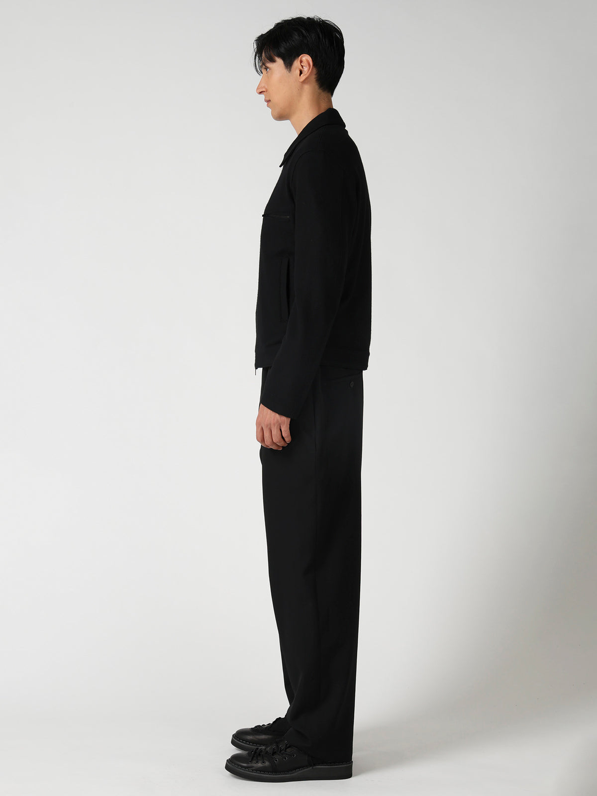 WOOL COMBED YARN SINGLE JERSEY RE ZIP BLOUSON