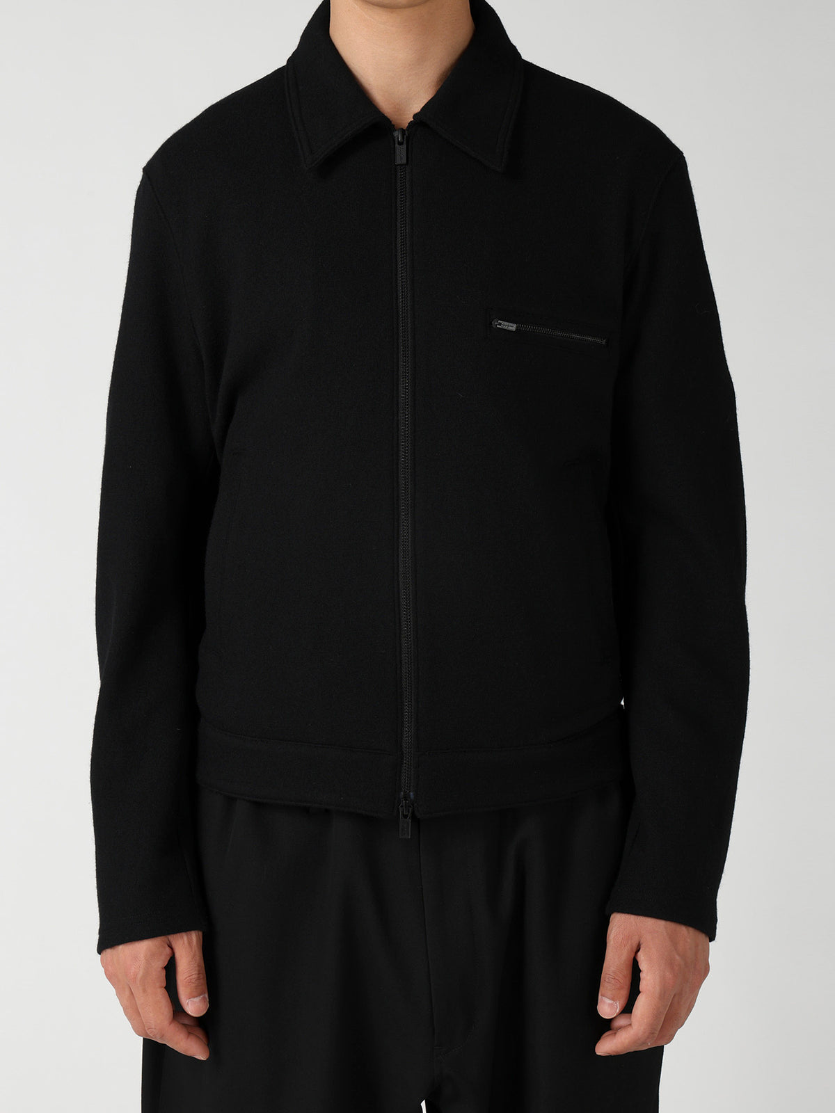 WOOL COMBED YARN SINGLE JERSEY RE ZIP BLOUSON