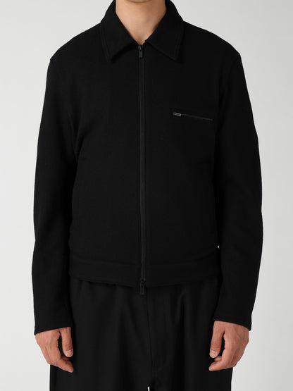 WOOL COMBED YARN SINGLE JERSEY RE ZIP BLOUSON