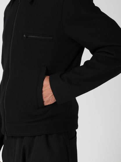 WOOL COMBED YARN SINGLE JERSEY RE ZIP BLOUSON
