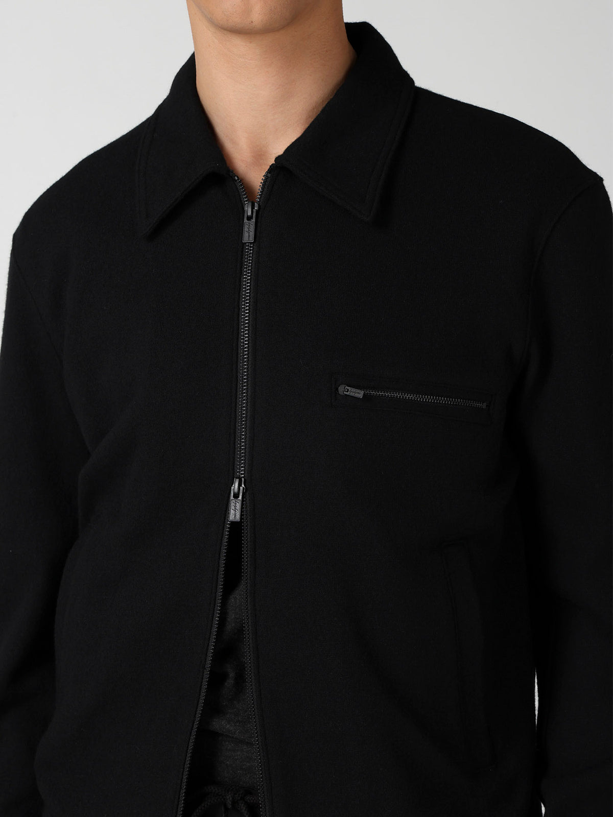 WOOL COMBED YARN SINGLE JERSEY RE ZIP BLOUSON