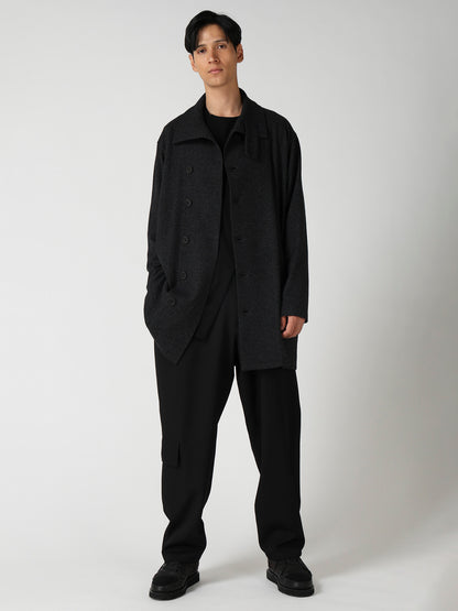 WOOL COMBED YARN SINGLE JERSEY RE HIGH NECK LONG COAT