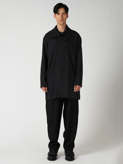 WOOL COMBED YARN SINGLE JERSEY RE HIGH NECK LONG COAT
