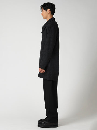 WOOL COMBED YARN SINGLE JERSEY RE HIGH NECK LONG COAT