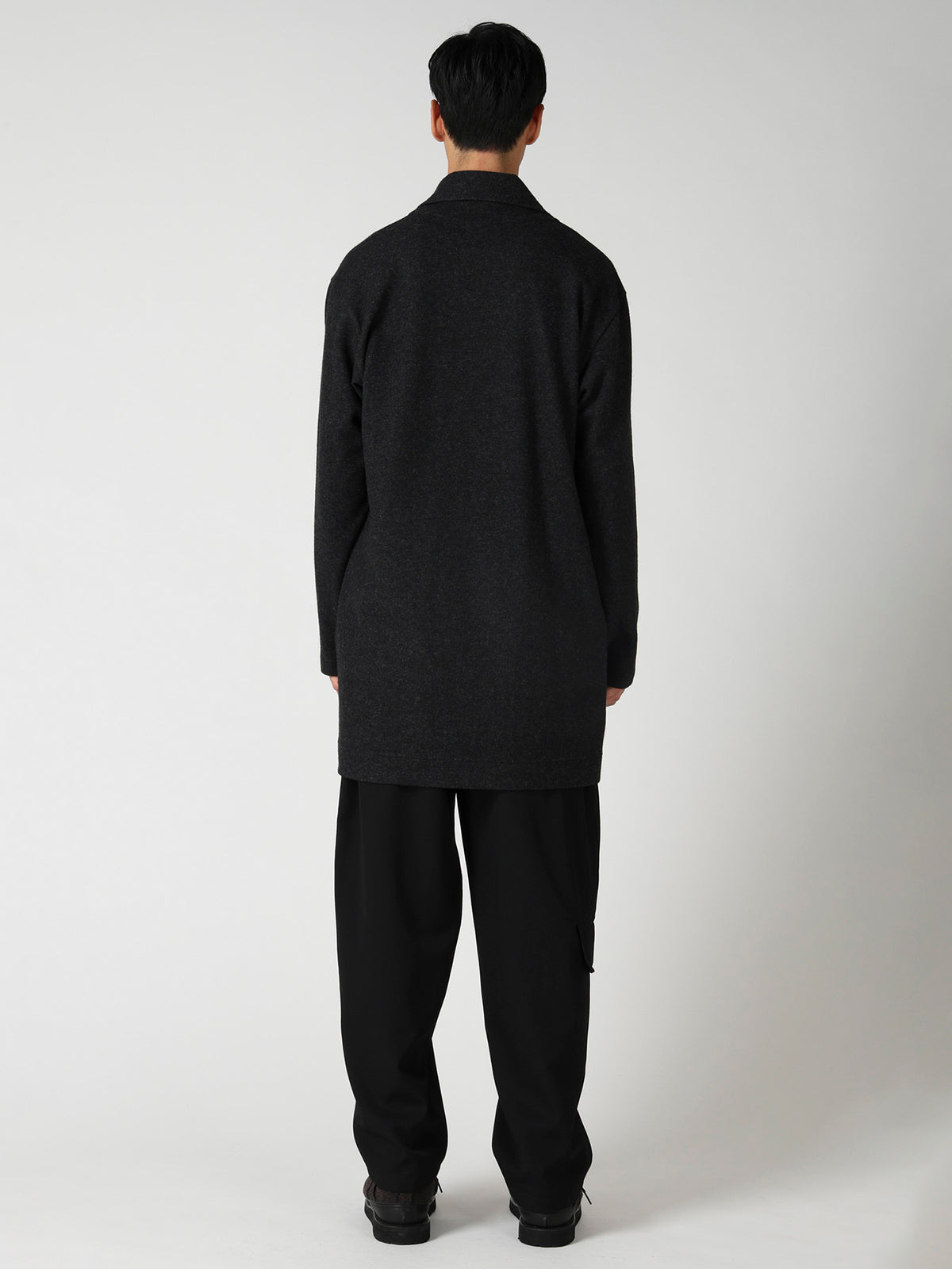 WOOL COMBED YARN SINGLE JERSEY RE HIGH NECK LONG COAT