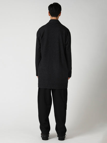 WOOL COMBED YARN SINGLE JERSEY RE HIGH NECK LONG COAT