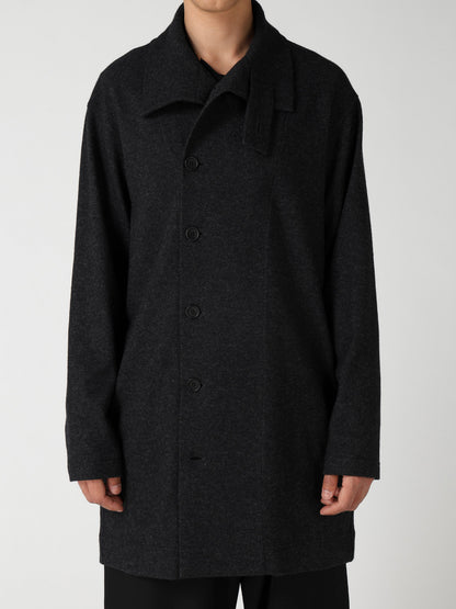 WOOL COMBED YARN SINGLE JERSEY RE HIGH NECK LONG COAT
