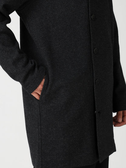 WOOL COMBED YARN SINGLE JERSEY RE HIGH NECK LONG COAT