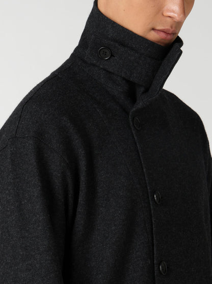 WOOL COMBED YARN SINGLE JERSEY RE HIGH NECK LONG COAT