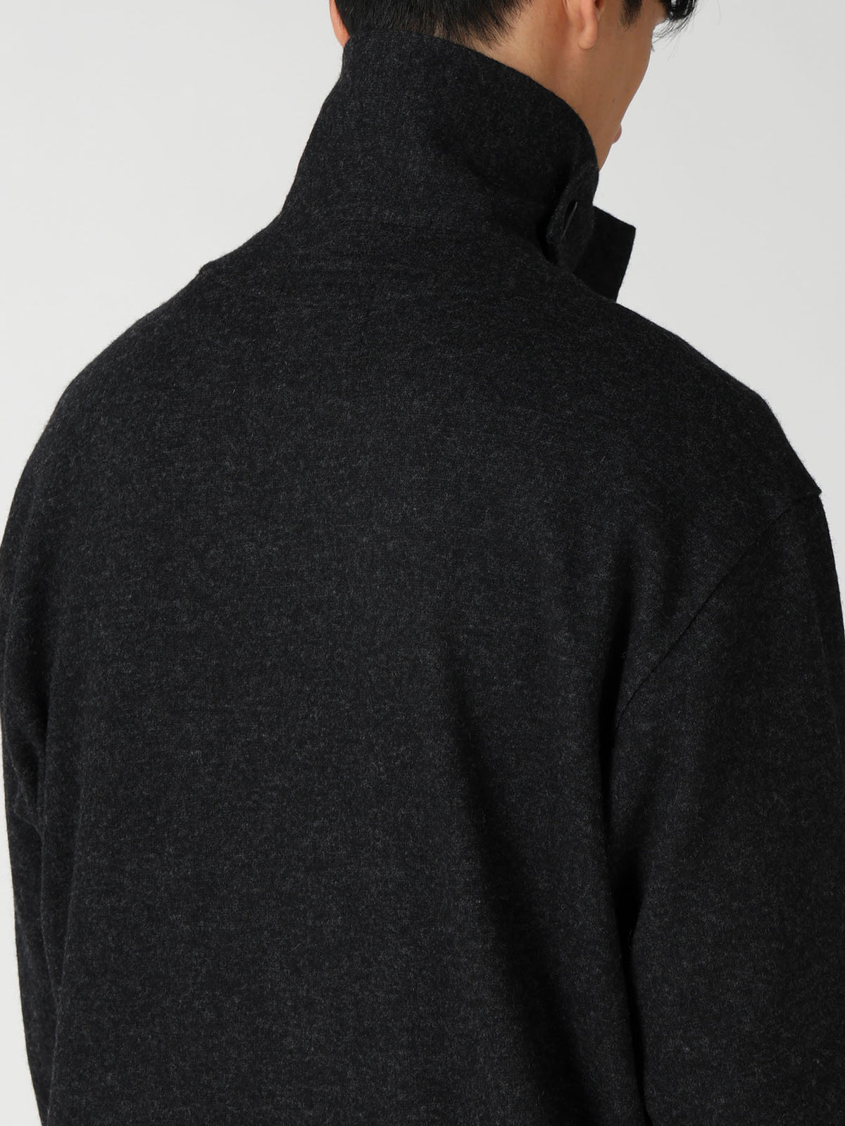 WOOL COMBED YARN SINGLE JERSEY RE HIGH NECK LONG COAT