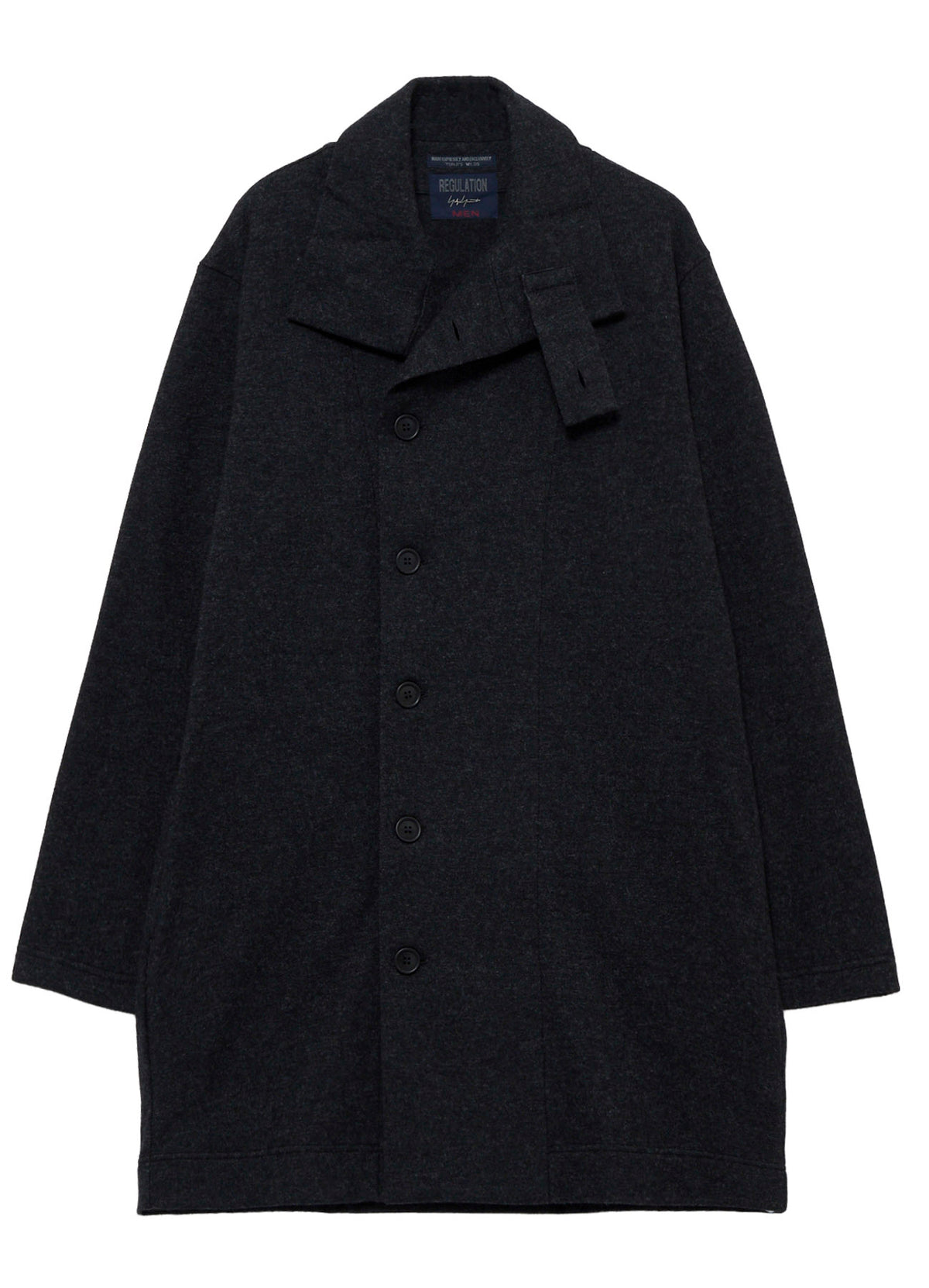 WOOL COMBED YARN SINGLE JERSEY RE HIGH NECK LONG COAT