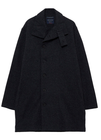 WOOL COMBED YARN SINGLE JERSEY RE HIGH NECK LONG COAT