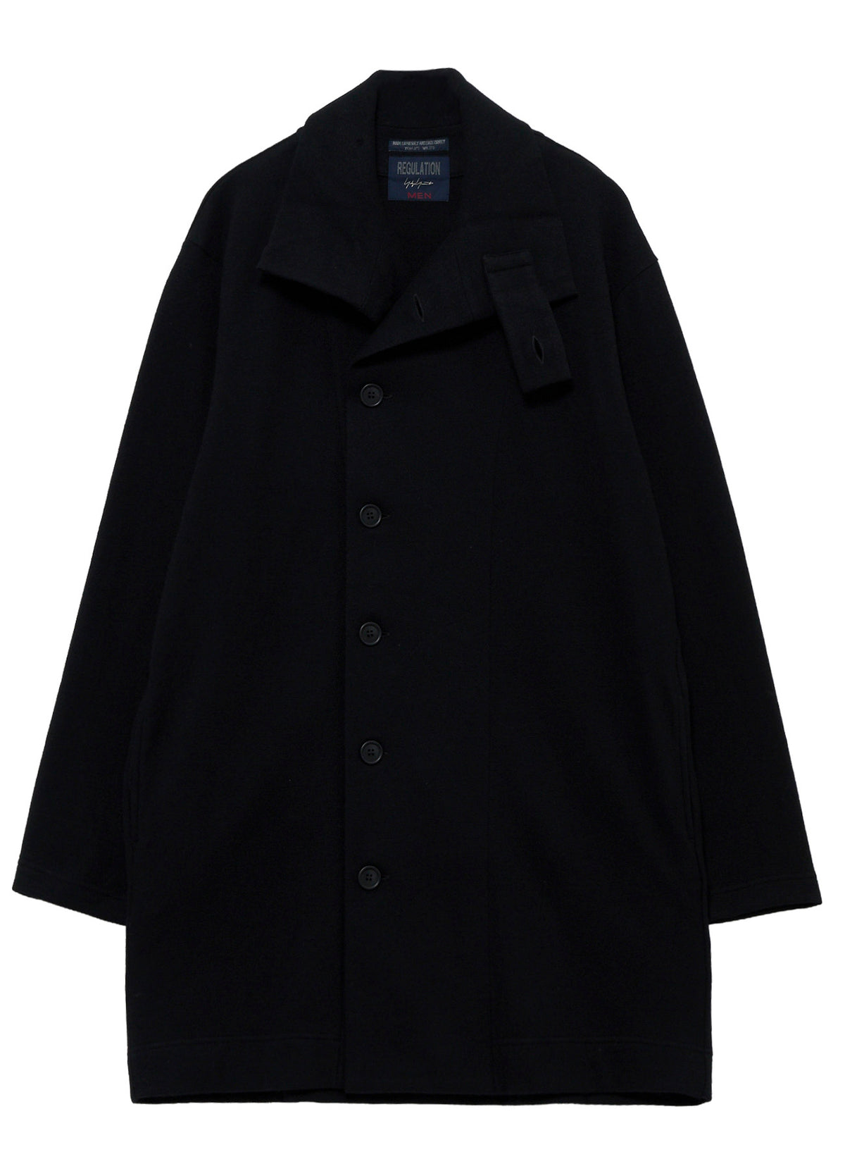 WOOL COMBED YARN SINGLE JERSEY RE HIGH NECK LONG COAT