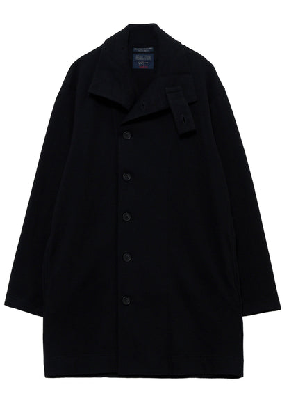 WOOL COMBED YARN SINGLE JERSEY RE HIGH NECK LONG COAT
