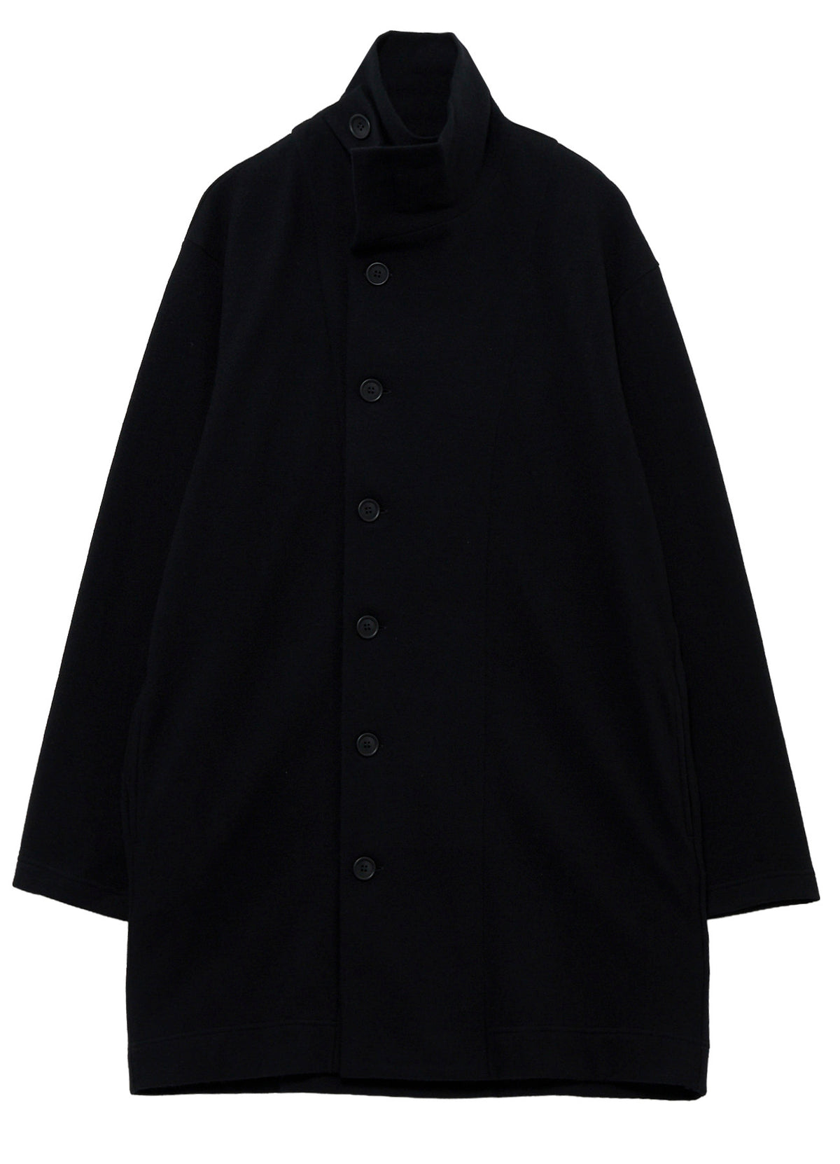 WOOL COMBED YARN SINGLE JERSEY RE HIGH NECK LONG COAT