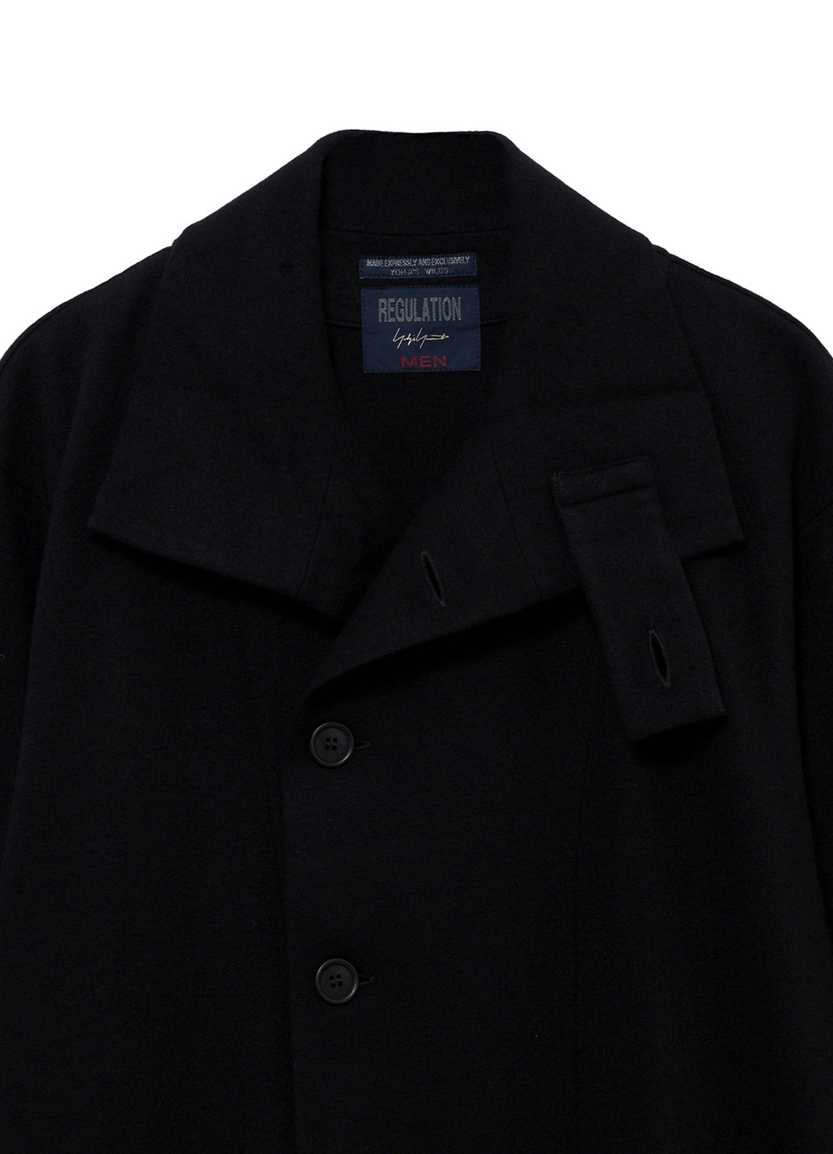 WOOL COMBED YARN SINGLE JERSEY RE HIGH NECK LONG COAT