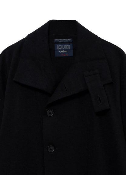 WOOL COMBED YARN SINGLE JERSEY RE HIGH NECK LONG COAT